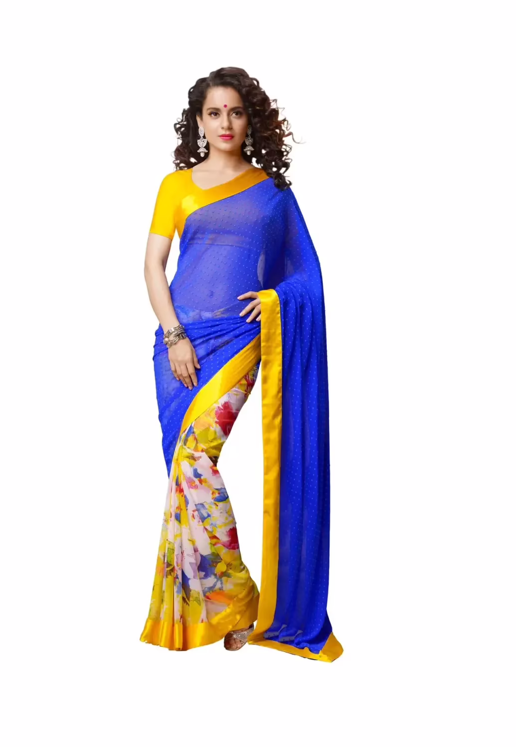 Mizzoli Multi Pure Georgette Printed Saree