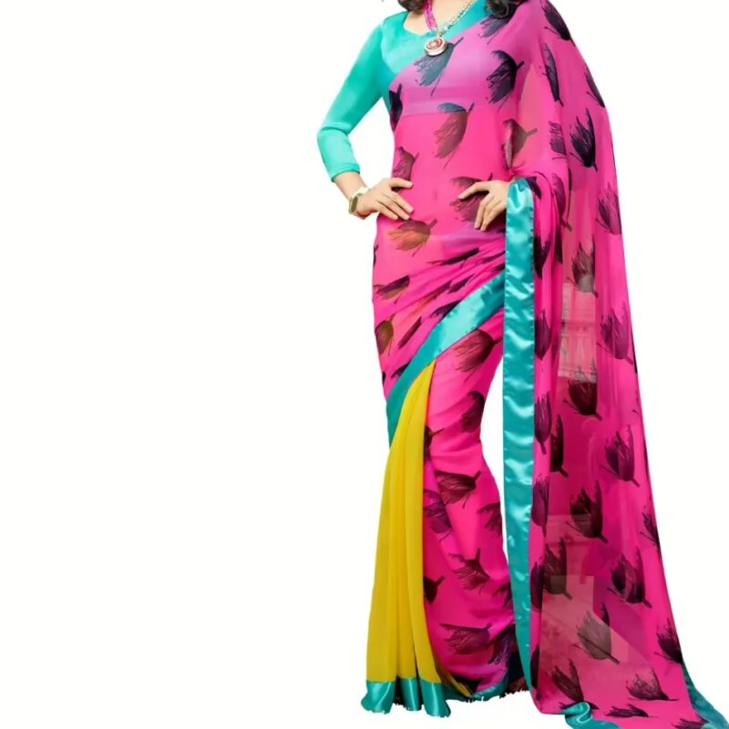 Mizzoli Multi Pure Georgette Printed Saree