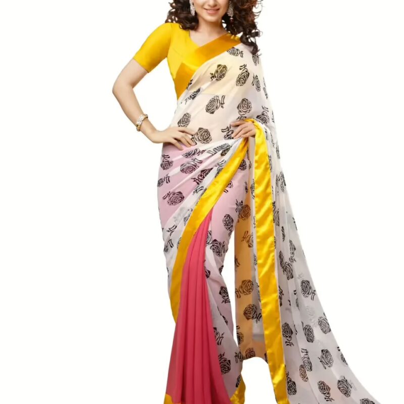 Mizzoli Multi Georgette Printed Saree