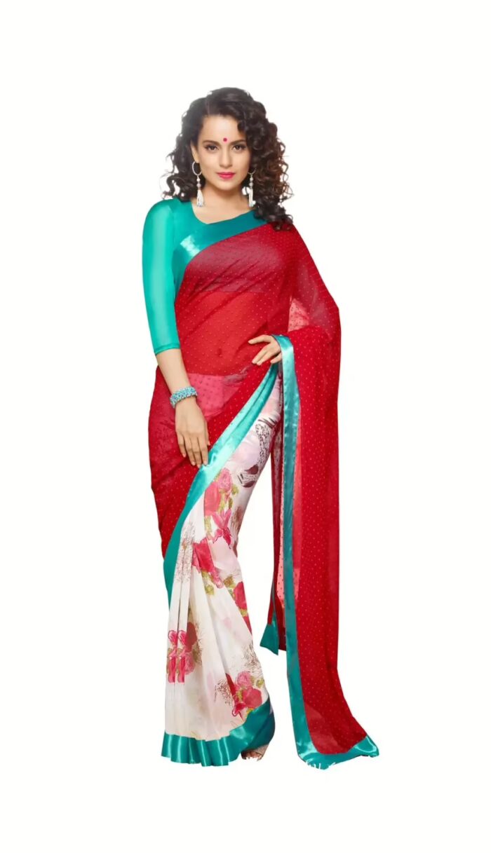 Mizzoli Multi Printed Georgette Saree