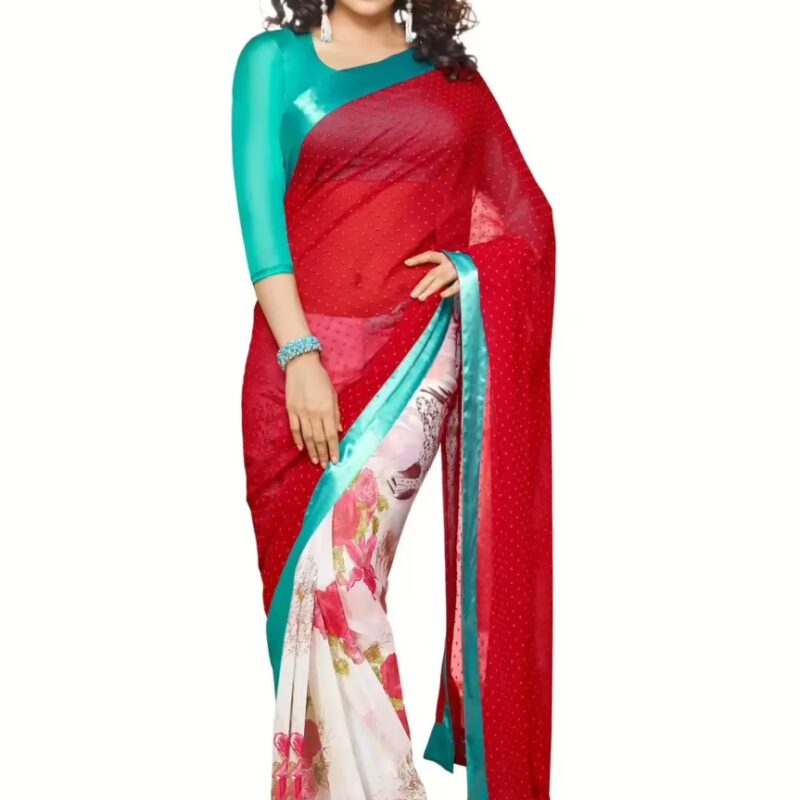 Mizzoli Multi Printed Georgette Saree