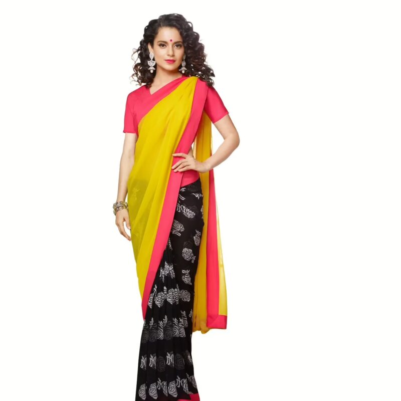 Mizzoli Multi Printed Georgette Saree