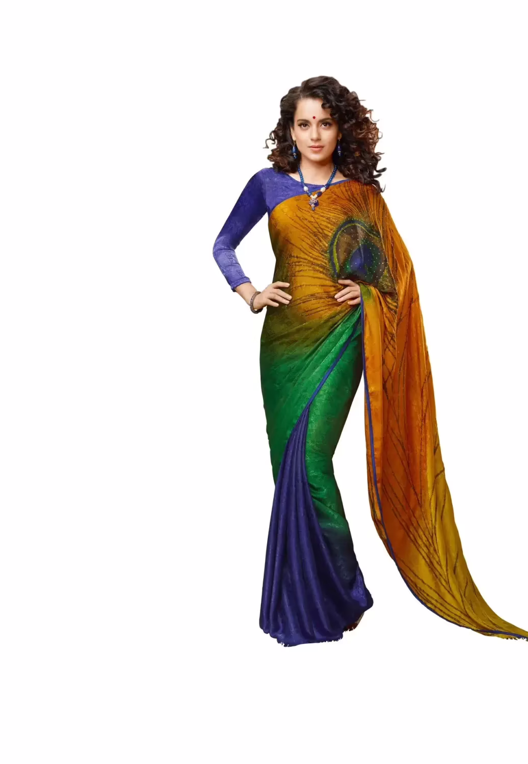 Mizzoli Multi Printed Georgette Saree