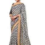 Mizzoli Grey Silk Cotton Printed Saree