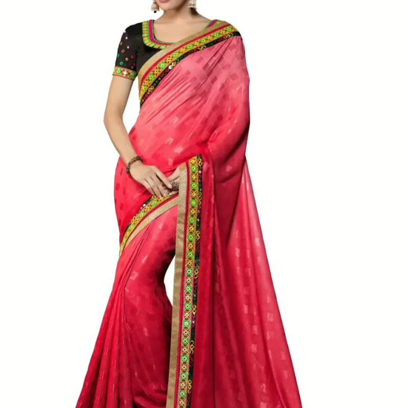 Mizzoli Impressive Red Rose Georgette Saree