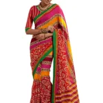 Mizzoli Awesome Multi-Color Linen Silk Saree