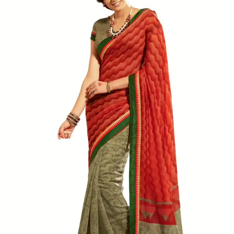 Mizzoli Geomatric Multi Linen Silk Saree