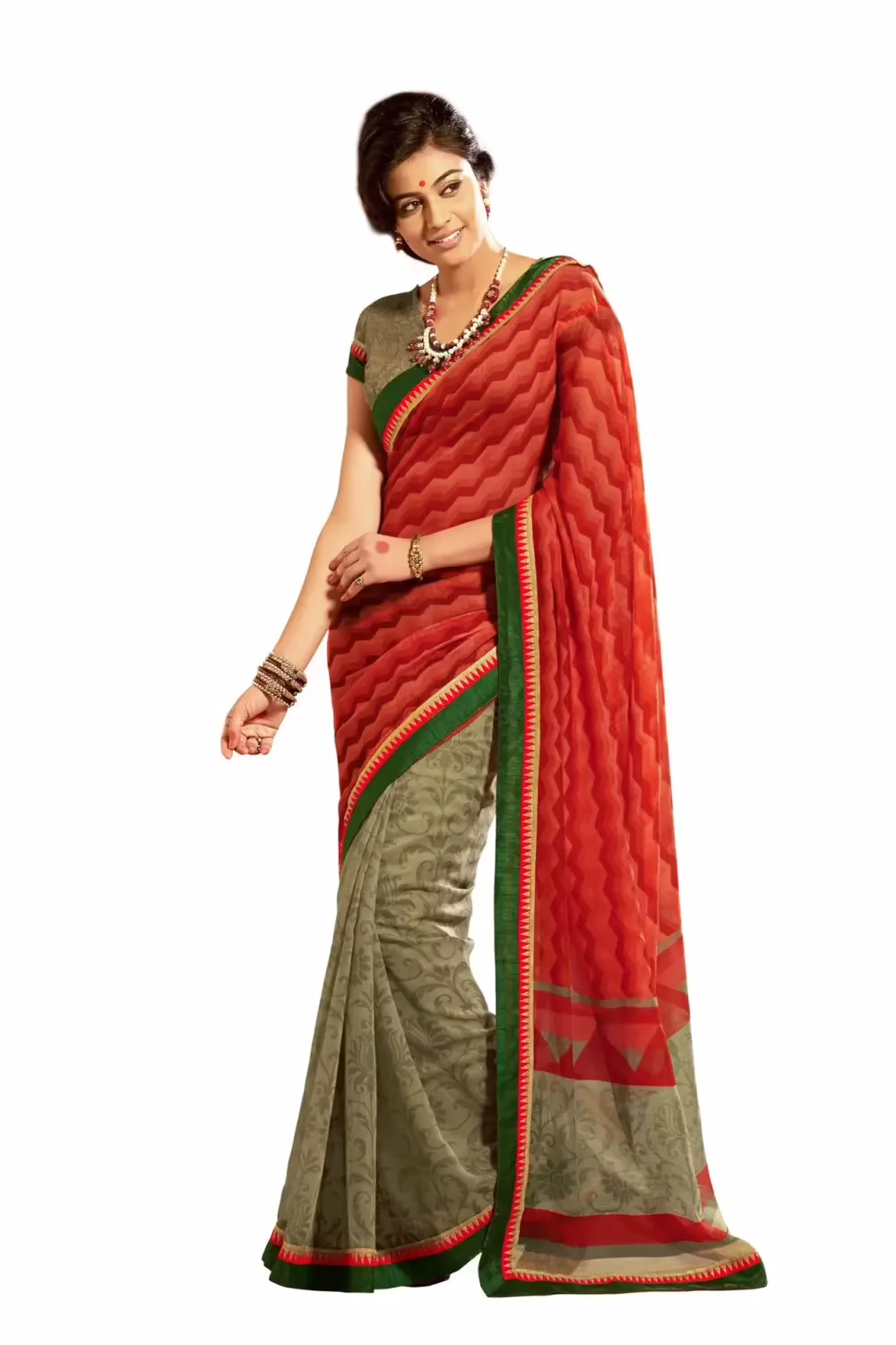 Mizzoli Geomatric Multi Linen Silk Saree