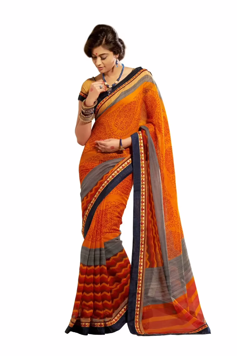 Mizzoli Awesome Multi Linen Silk Saree
