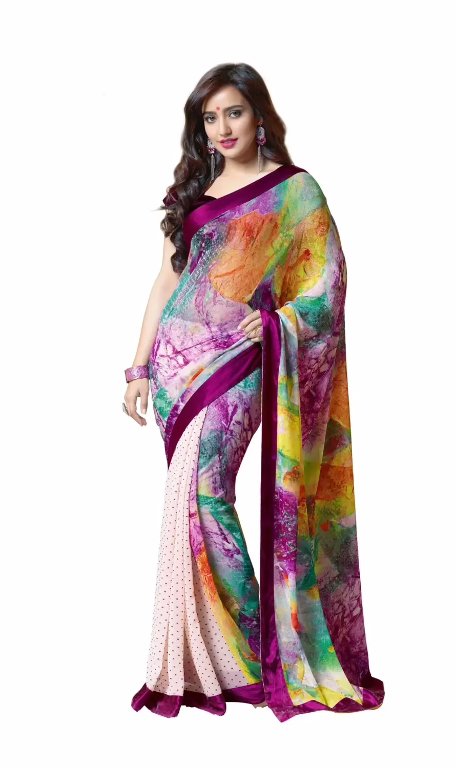 Mizzoli Multi Georgette Casual Print Saree