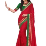 Mizzoli Maroon Printed Casual Saree