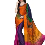 Mizzoli Multicolor Silk Jacquard Saree With Blouse