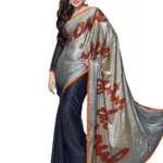 Mizzoli Grey Silk Jacquard Saree With Blouse