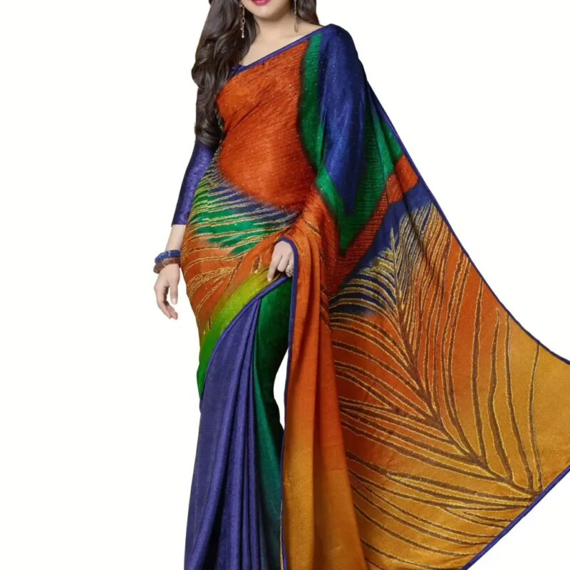 Mizzoli Multi Silk Jacquard Saree With Blouse