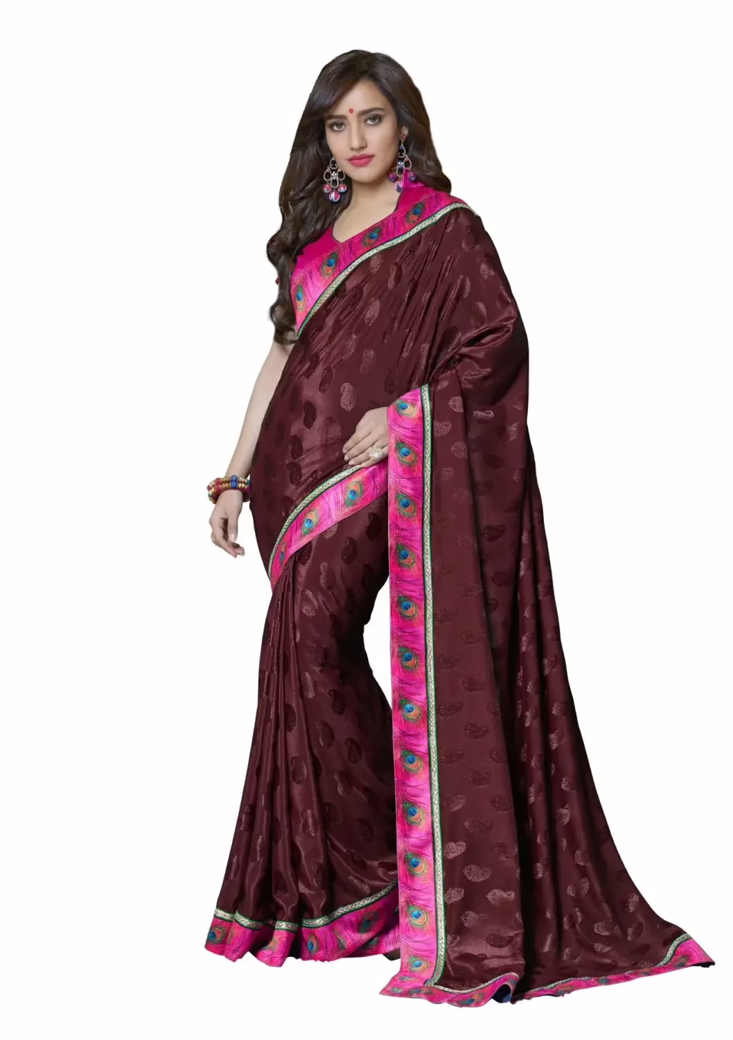 Mizzoli Blue Silk Jacquard Saree With Blouse
