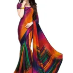 Mizzoli Smashing Red & White Shade Half & Half Style Saree
