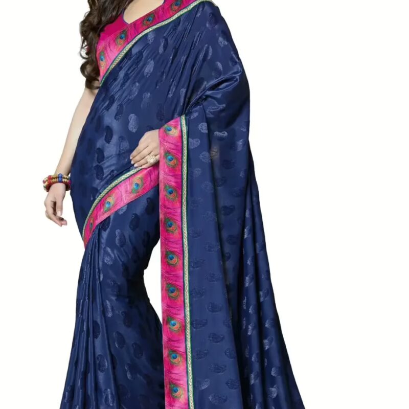 Mizzoli Smashing Purple Shade Half & Half Style Saree