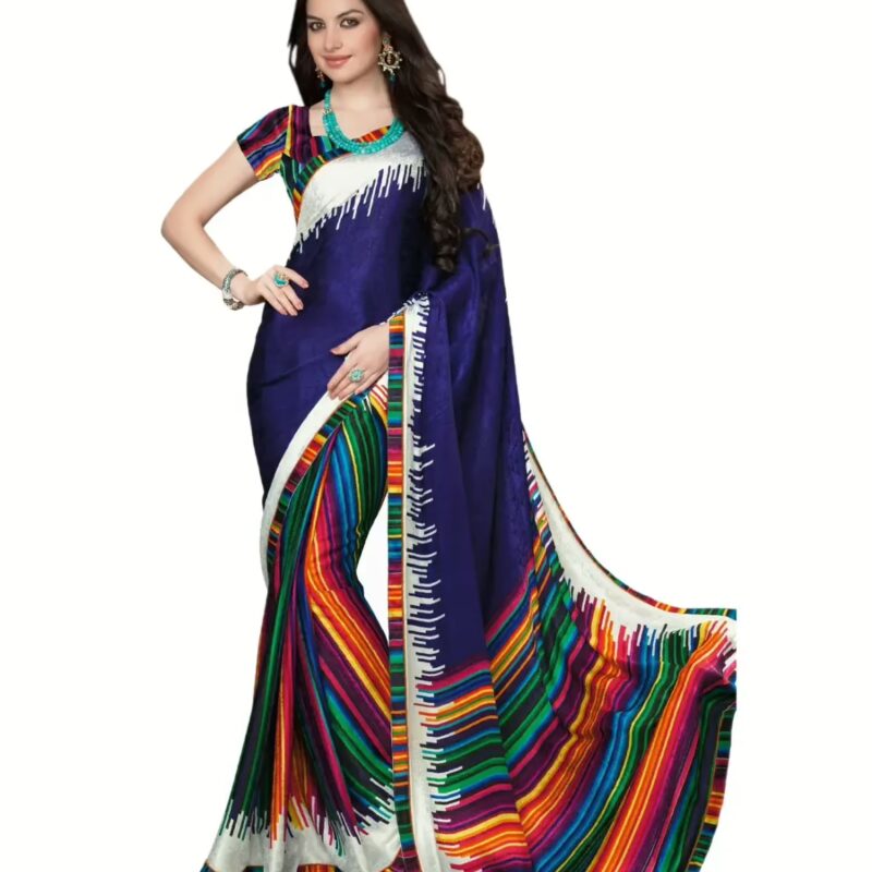 Mizzoli Smashing Red & White Shade Half & Half Style Saree