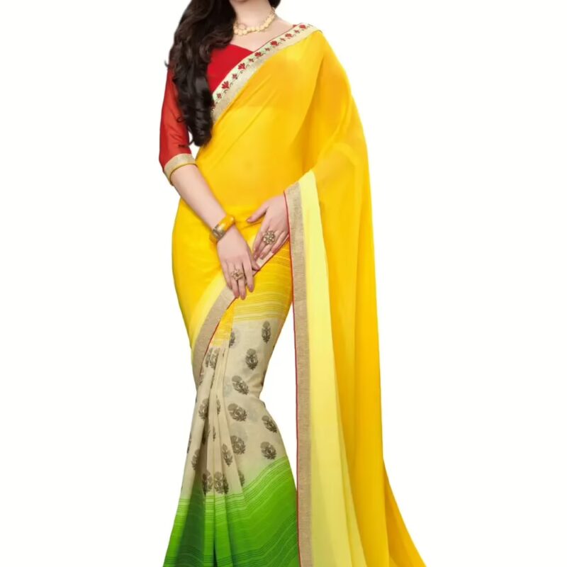 Mizzoli Smashing Multi Shade Half & Half Style Saree