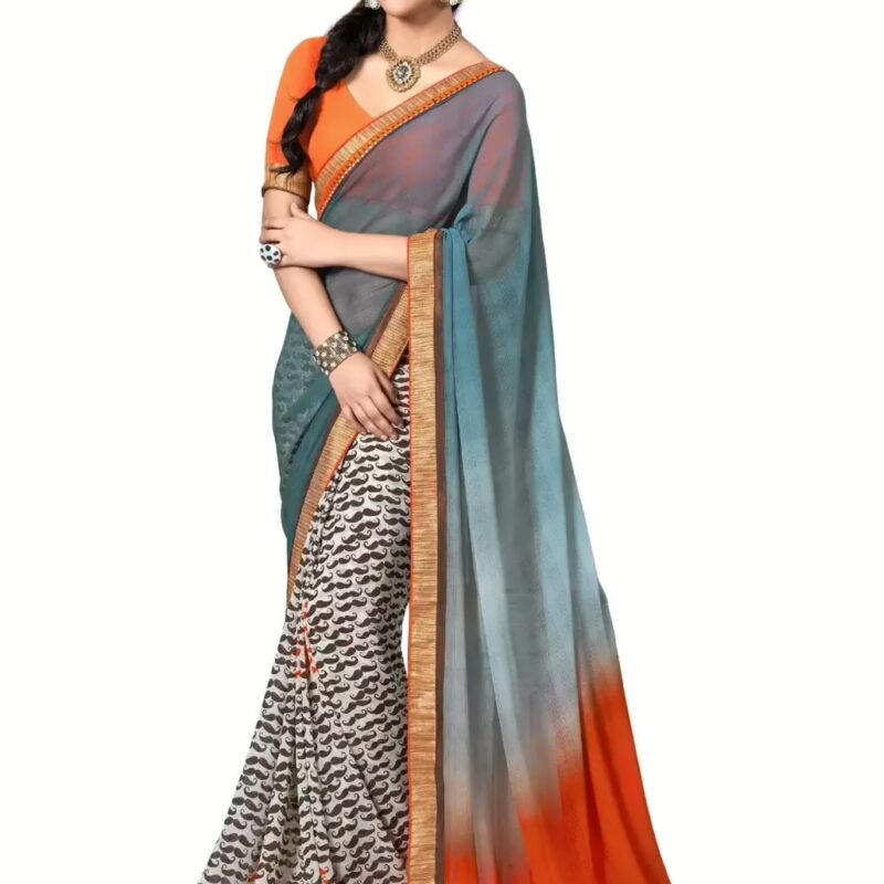 Mizzoli Multi Designer Georgette Printed Sarees