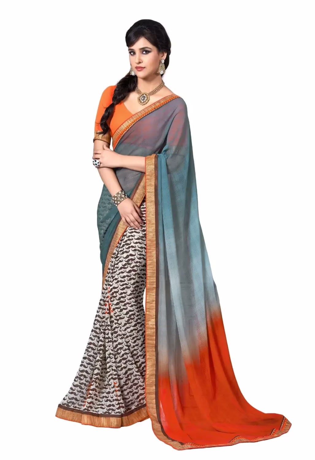 Mizzoli Multi Designer Georgette Printed Sarees