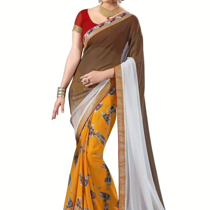 Mizzoli Multi Designer Georgette Printed Sarees