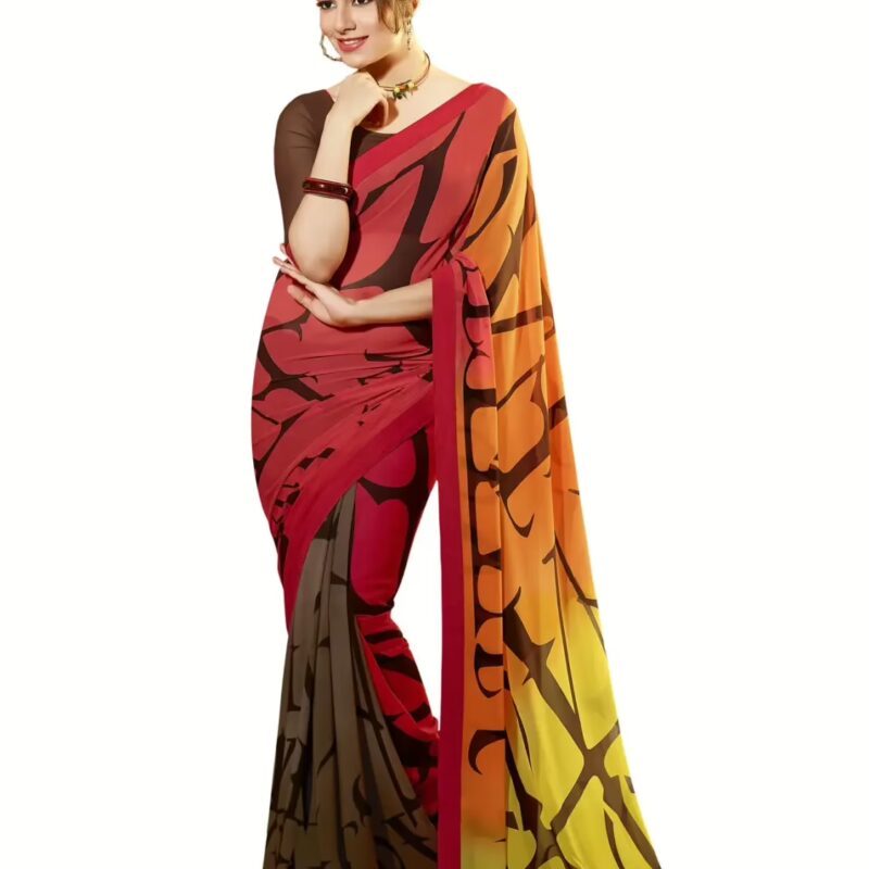Mizzoli Multi Designer Georgette Printed Sarees