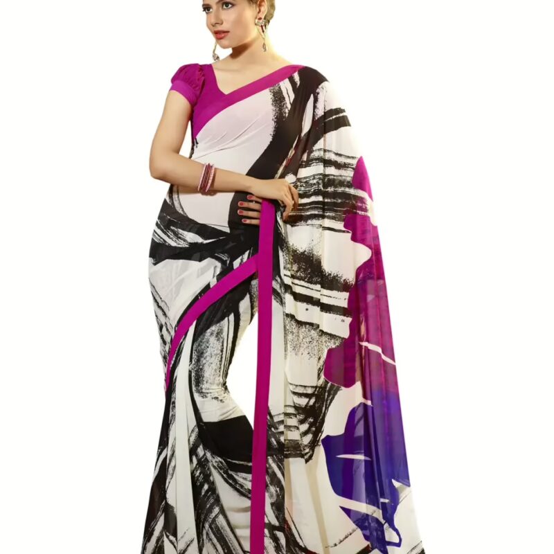 Mizzoli Multi Designer Crepe Printed Sarees