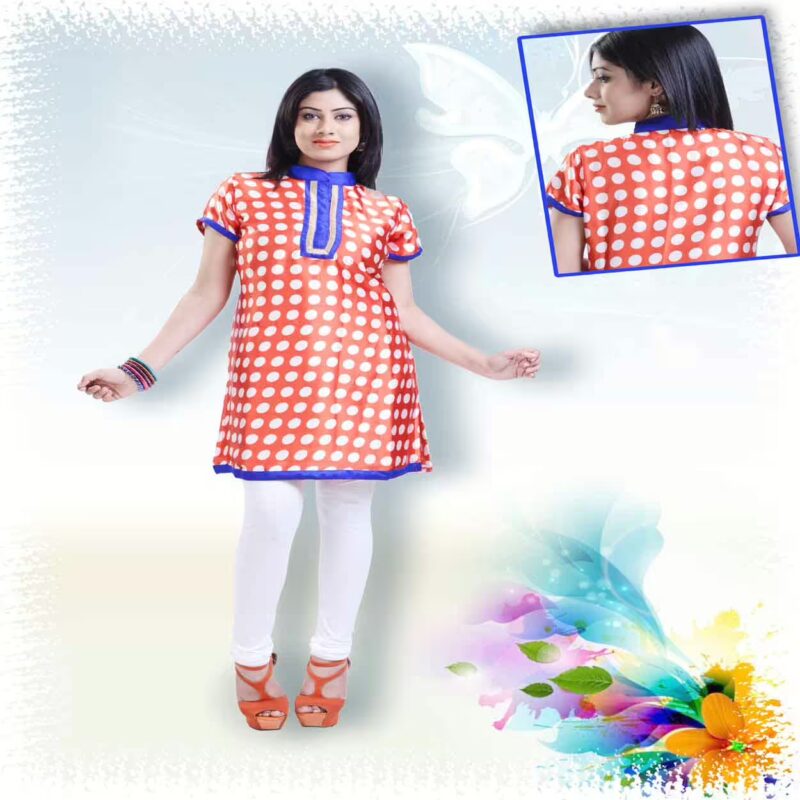 Pazaar Vermilion Red Printed Party Kurti