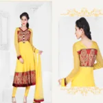 Pazaar Kaanchi Maize Yellow Embroidered Anarkali Salwar Kameez