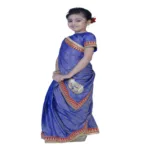 Pazaar Cornflower Blue embroidered party kids wear saree