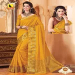 Rudraksha Orange  New Fancy Tussar Silk Saree