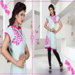 Pazaar Tea Green Embroidered Festival Kurti