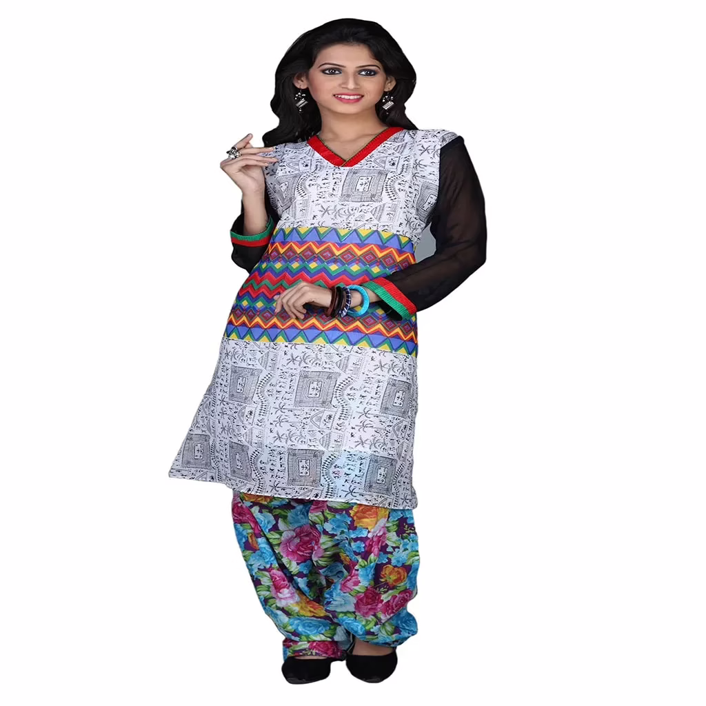 Pazaar Off-white & Black Printed Party Kurti - Image 2