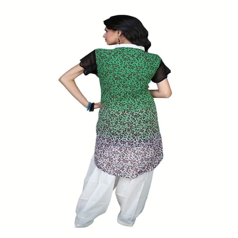Pazaar Sea Green Printed Party Kurti