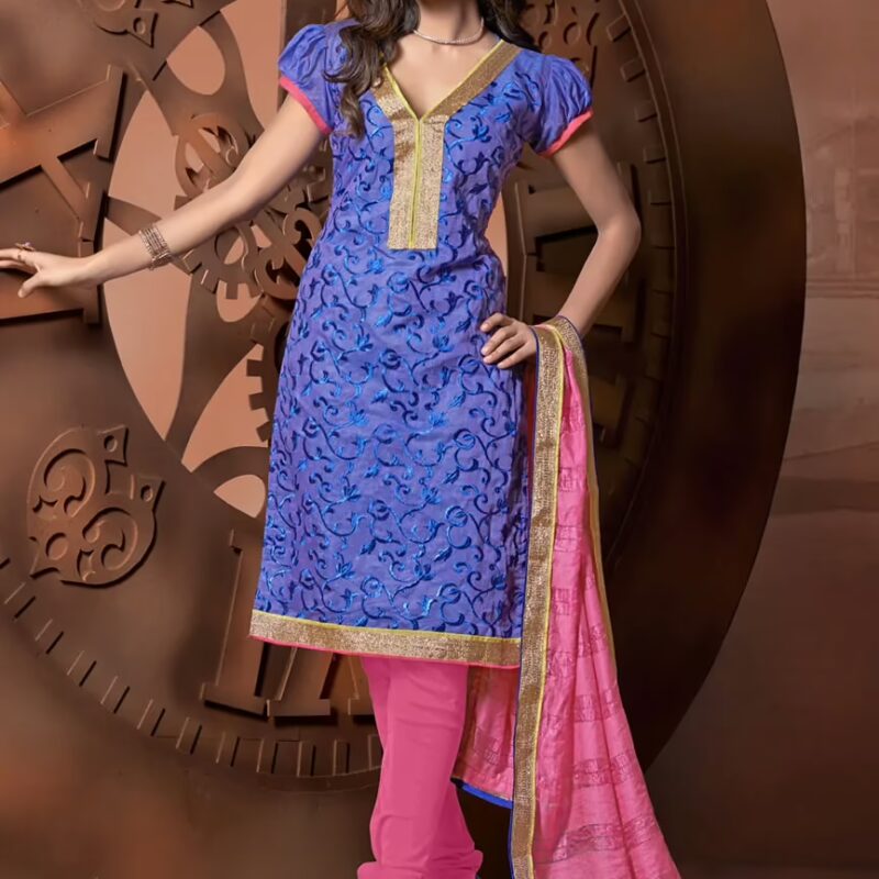 Antra Purple Color Embroidered Designer Unstitched Salwar Kameez