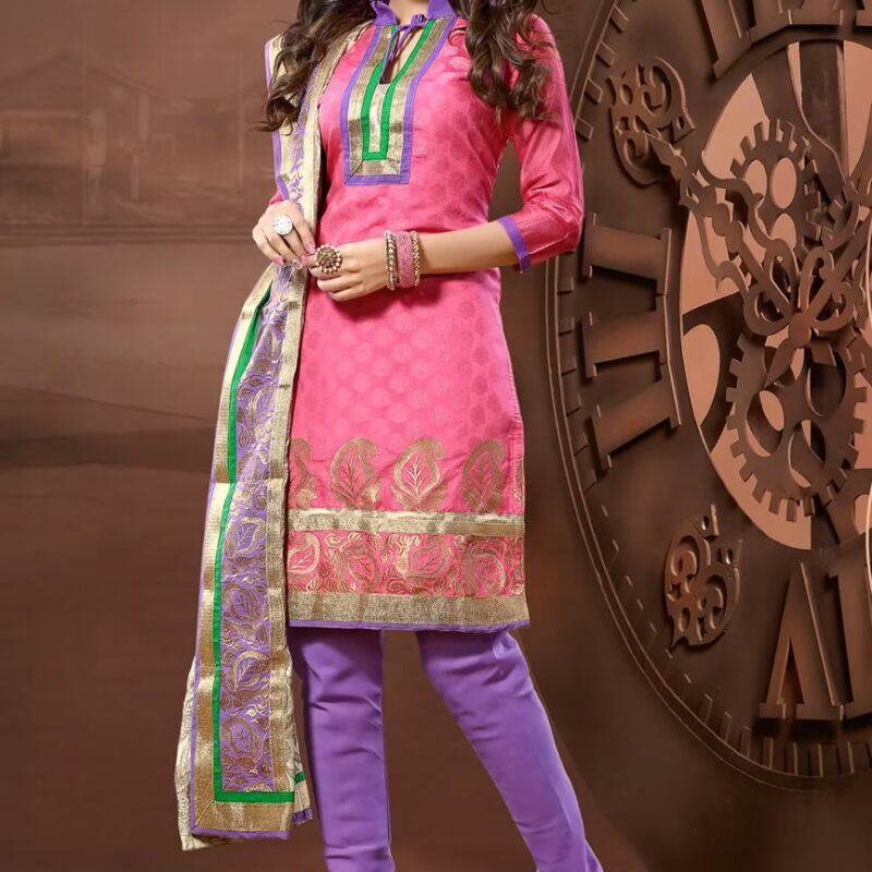 Antra Pink Color Embroidered Designer Unstitched Salwar Kameez