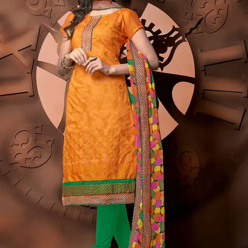 Antra Yellow Color Embroidered Designer Unstitched Salwar Kameez