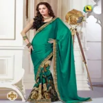 Leela Collection Multi New Fancy Satin Chiffon Saree