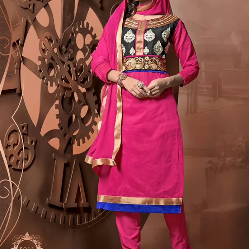 Antra Fuchsia Color Embroidered Designer Unstitched Salwar Kameez