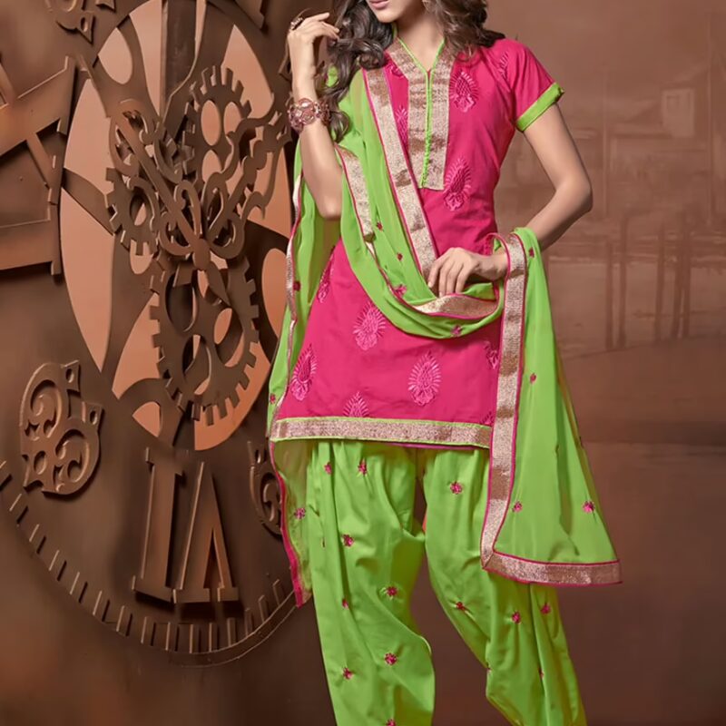 Antra Pink Color Embroidered Designer Unstitched Salwar Kameez
