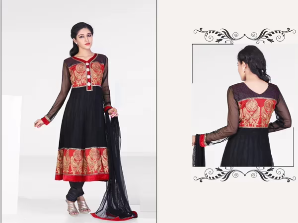 Pazaar Kaanchi Black Embroidered Anarkali Salwar Kameez