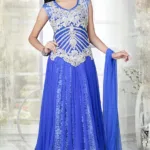 Pazaar Angel Royal Blue Embroidered Festival Anarkali Churidar Kameez