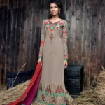 Hi-Fashion Grey Georgette Salwar Kameez