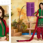 Hi-Fashion Green Embroidered Straight Suit