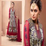 Hi-Fashion Maroon  Embroidered  Anarkali  Suit