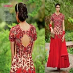Hi-Fashion Red  Embroidered  Anarkali  Suit