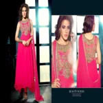 Hi-Fashion Embroidered Pink Designer Straight Suit