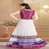 Pazaar Rangoli Off White & Red Violet Embroided Lehenga Choli - Image 2