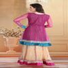 Pazaar Rangoli Red-Violet and Peach Yellow Embroided Lehenga Choli - Image 2